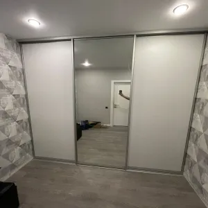 комбинированной двери-купе с белыми панелями